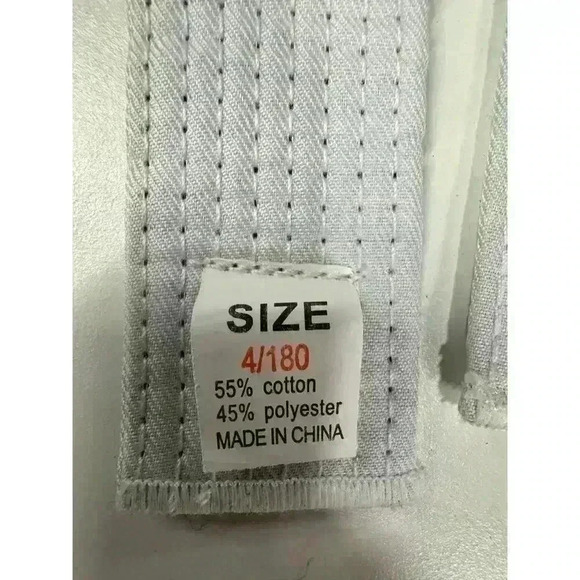 DYNAMICS PREMIUM TKD WHITE UNIFORM Drawstring Pant V-neck Top Belt Size  4 - Picture 8 of 11